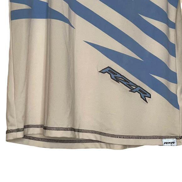 Polaris RZR Mens Tank Top Size Medium White Gray Blue Racing ATV Sleeveless - Picture 3 of 4